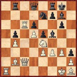 15.Partia angielska [A36] Deleyn (Belgia) 2200 IM Langeweg (Holandia) 2425 1.c4 c5 2.g3 Sc6 3.Gg2 g6 4.Sc3 Gg7 5.e3 d6 6.Sge2 e5 7.0 0 Sge7 8.d3 0 0 9.a3 a6 10.Wb1 Wb8 11.b4 cb4 12.ab4 b5 13.