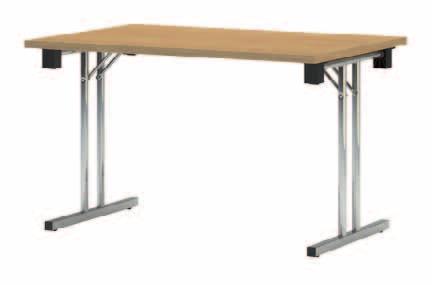 D Stół konferencyjny z melaminowym blatem o grubości 25 mm. D Możliwość składowania stołu po złożeniu.