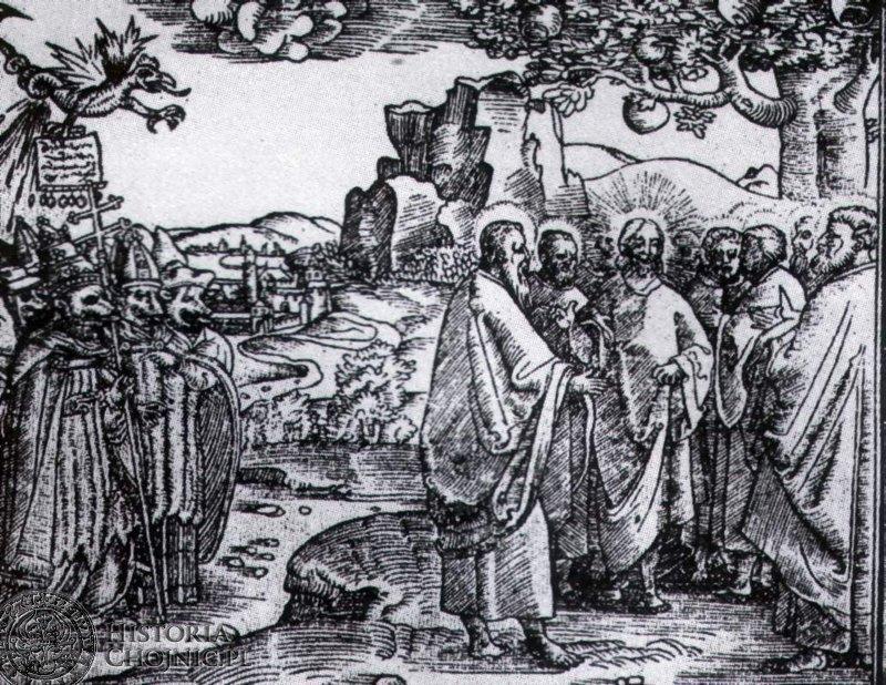 Zadanie 10. (0 1) Źródło. otografia drzeworytu z ostylli Mikołaja Reja. Źródło:[w:] S. Grzybowski, Dzieje olski i Litwy (1506 1648).