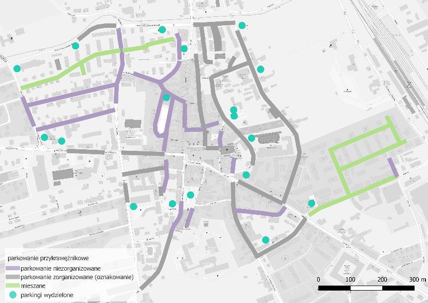 deficyty miejsc parkingowych przykrawężnikowych, które mogą być