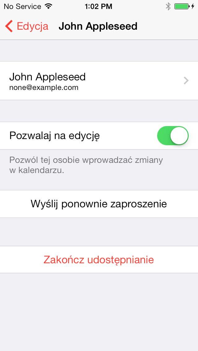 Udostępnianie kalendarzy icloud Kalendarz icloud można udostępniać innym użytkownikom icloud. Po udostępnieniu kalendarza inne osoby mogą go wyświetlać.