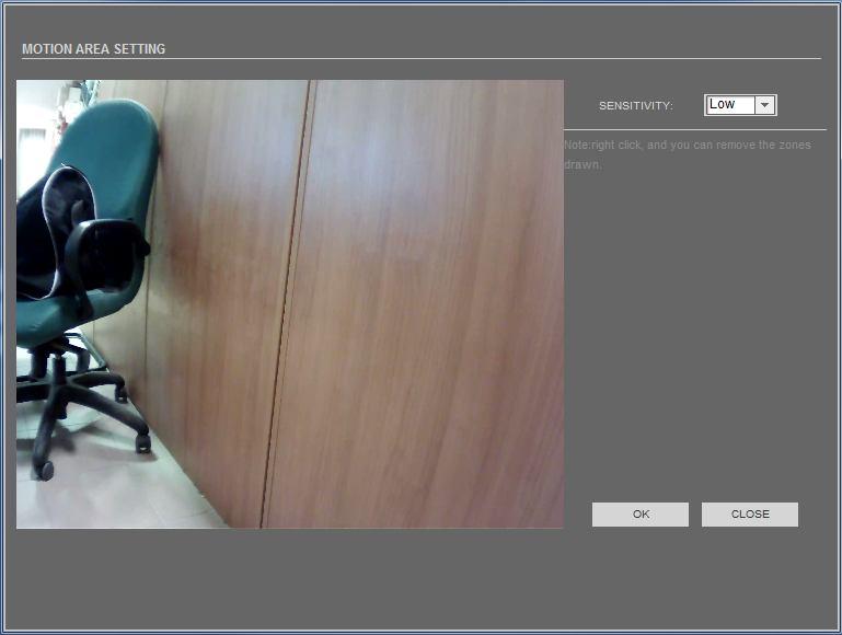 User s manual ver.1.0 WWW INTERFACE - WORKING WITH IP CAMERA To set the motion detection area, press the MOTION AREA button. The following window will be displayed.