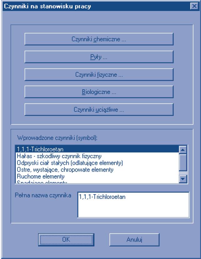 Okno to zawiera równie przyciski umo liwiaj¹ce: wydruk raportów generowanych przez program (przycisk Wydruki ), dostêp do systemu pomocy tekstowej (przycisk Pomoc ), zakoñczenie pracy z programem