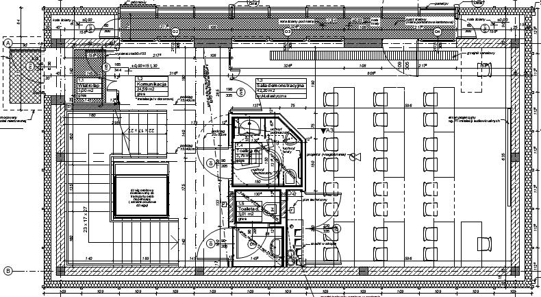 A. TURECKI Ryc. 5. Rzut parteru budynku; źródło: projekt budynku, autor. Fig. 5. Ground floor plan; source: the design of the building, the author et. al.