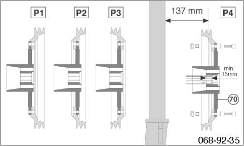 Siewnik Montaø tarczy paskûw klinowych AEROSEM: odstíp 115mm do trûjkπta zawieszenia (zob.