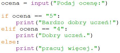 Zadania z rozwiązaniami 10. Utwórz zmienną o nazwie miasto i przypisz jej wartość Warszawa. Następnie wyświetl wartość zmiennej. 11. Użyj instrukcji if.