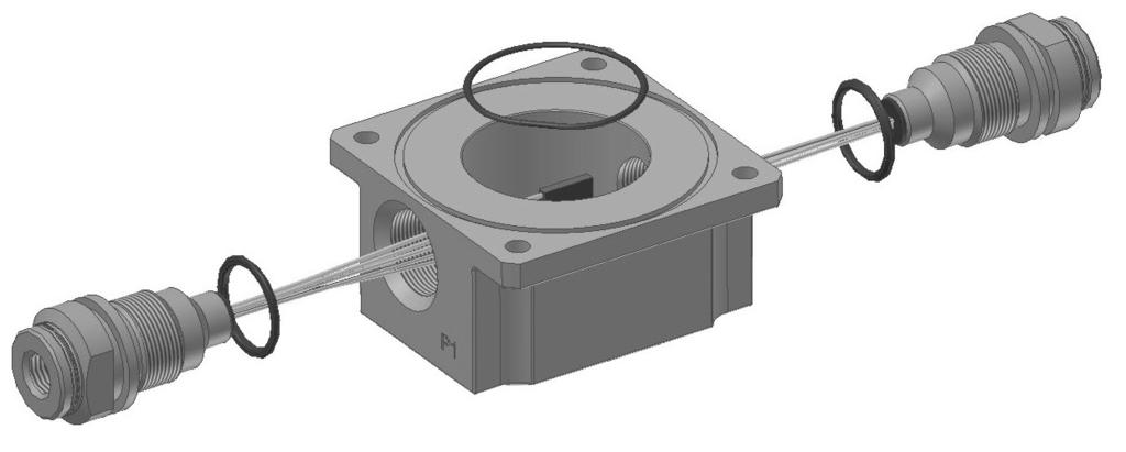 Model 3711 budowa przelicznika ciąg dalszy Opcjonalne czujniki ciśnienia W celu monitorowania ciśnień procesowych przelicznik 3711 może być zamówiony z jednym lub z dwoma czujnikami ciśnienia, w