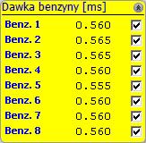 Ustawienie przy pomocy obserwacji korekcji STFT w trakcie jazdy, w momencie gdy warunki będą stabilne a kursor znajdował się będzie w wybranej kropce mapy, należy przełączyć auto na gaz i obserwować