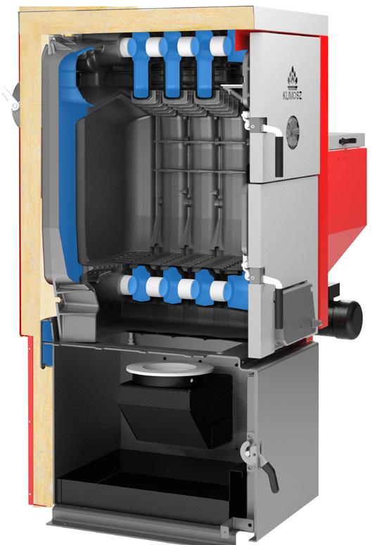 KLIMOSZ COMBI EKO żeliwny kocioł automatyczny z palnikiem retortowym wykonany z najwyższej jakości żeliwa - szacowana żywotność kotła do 25-lat!