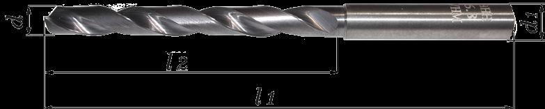 Baildon WK8k* Standard BHH Wiertła kręte długie pełnowęglikowe z chwytem cylindrycznym wzmocnionym, zaostrzeniem specjalnym i chłodzeniem wewnętrznym Solid carbide twist drills with cylindrical