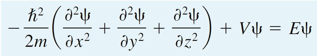 Równanie Schrödingera atom wodoru 1. Trzy wymiary. Potencjał zależny od położenia V 3.