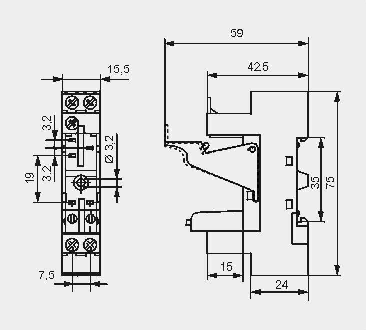 EC 35 Do RM87N, RM87N sensitive, RM92 Do obwodów drukowanych 31,3 x 12,7 x 9 mm Jeden tor prądowy, raster