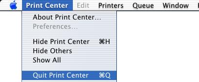 A Z menu Print Center wybierz