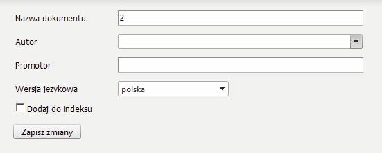 6 Przenoszenie dokumentów Uzupełnianie dodatkowego opisu dokumentu Wybranie dokumentu z listy umożliwia wprowadzenie dodatkowych informacji o dokumencie.