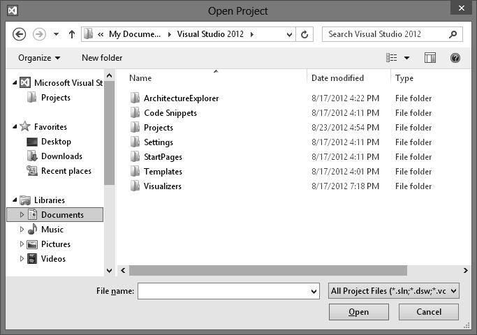 8 Microsoft Visual Basic 2012 Krok po kroku UWAGA W kolejnym podrozdziale opisano, w jaki sposób otworzyć i uruchomić program utworzony w języku Visual Basic w środowisku IDE.