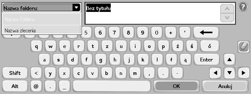 Przechowywanie zlecenia kopiowania (ciąg dalszy) Krok 5 Wpisz nazwę foldera.