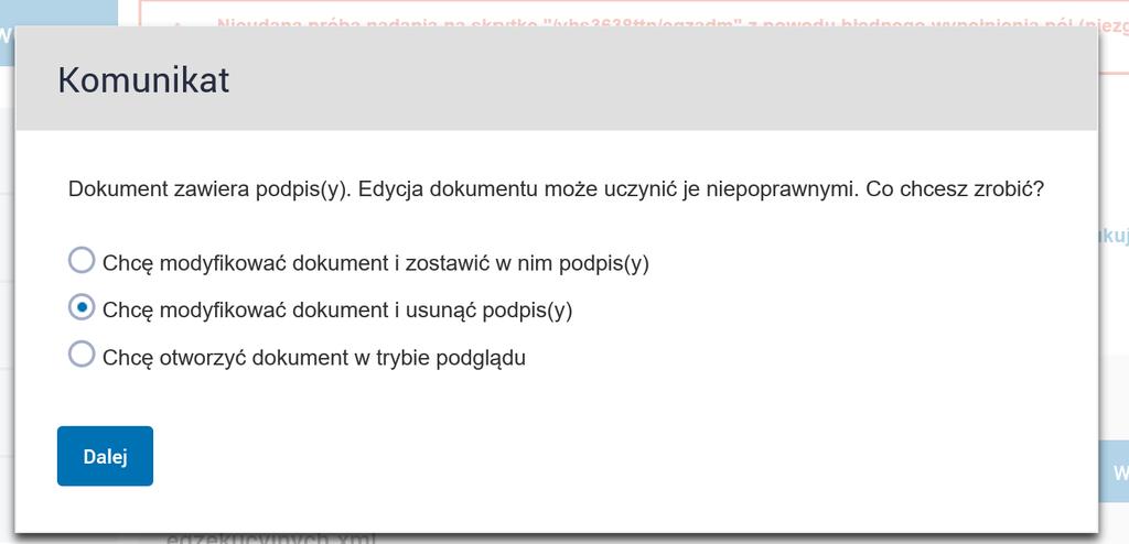 UWAGA: Należy dokonywać sukcesywnej archiwizacji danych ze skrytek e-puap. W przypadku błędnego wypełnienia formularza, zostanie wyświetlony komunikat o błędzie.