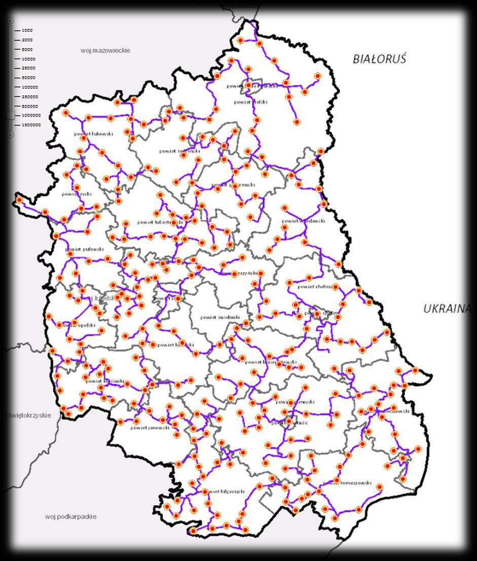 kilometrów długości sieci 312 węzłów dystrybucyjnych 31 sierpień 2015 r.