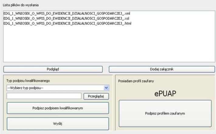 złożenia wniosku/pisma po podpisaniu