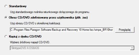 Na stronie powitalnej Kreatora kliknij przycisk Dalej. 4. Wybierz opcję Pamięć Flash. 5. Wybierz opcję Obraz CD/DVD zdefiniowany przez użytkownika (plik.