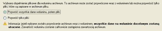 63 4. Na stronie Jak przywrócić obraz przyrostowy plików określ, czy przywrócone mają zostać aktywna partycja i żądany obraz przyrostowy plików czy tylko