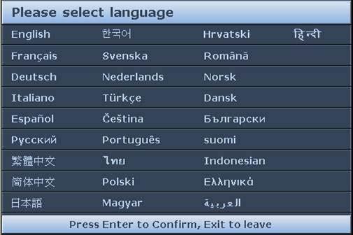 Obsługa Uruchamianie projektora 1. Podłącz przewód zasilający do projektora i do gniazdka zasilającego. Włącz gniazdko ścienne (jeśli posiada włącznik).