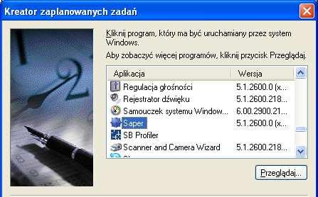 Harmonogram można utworzyć dla każdego programu, skryptu, programu wsadowego, skrótu lub łącza do dokumentu wszystkiego, co można