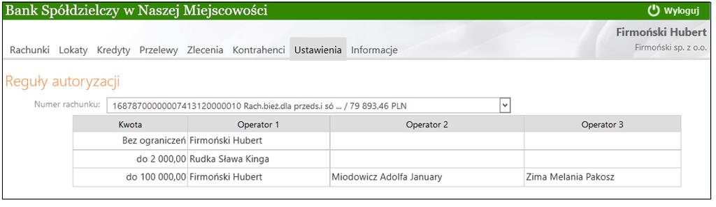 12.2. Reguły autoryzacji Okno Reguły autoryzacji (Rys.