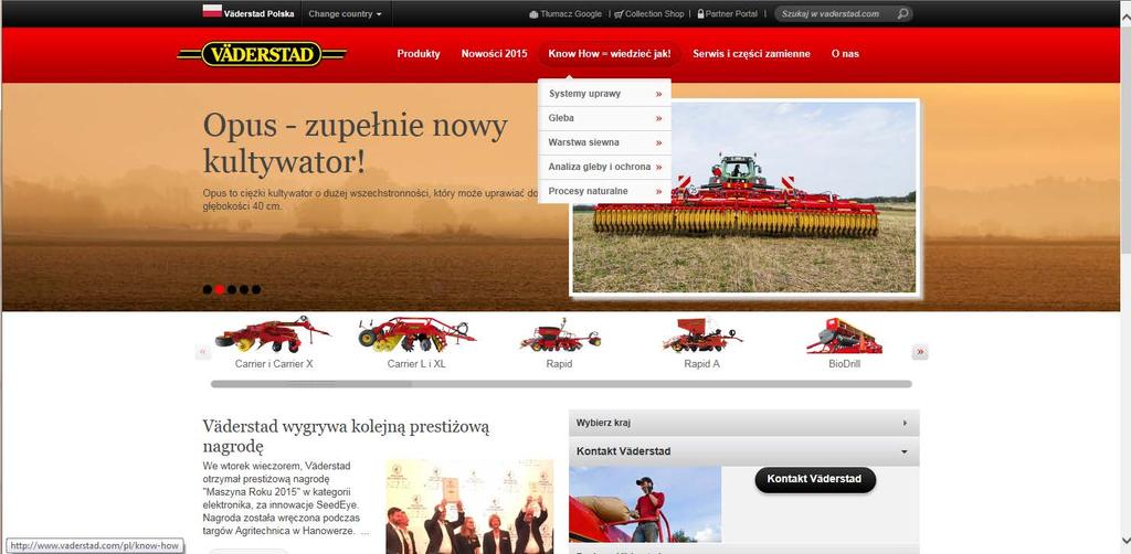 Zachęcamy do skorzystania z naszego kanału Know How na stronie www.vaderstad.