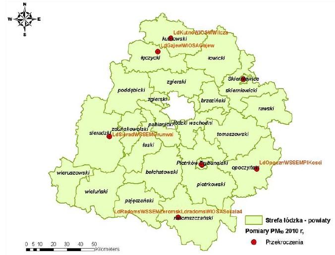 zróżnicowany w ciągu roku - latem nie przekraczał 0,6 ng/m 3, zimą dochodził do 26 ng/m 3.