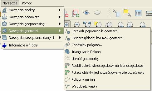 4.3.7 RóŜnica (Difference) Nakłada warstwy wektorowe na siebie w ten sposób, Ŝe wynikowa warstwa zawiera te obszary warstwy wejściowej, które nie nakładają się na warstwę wycinającą.