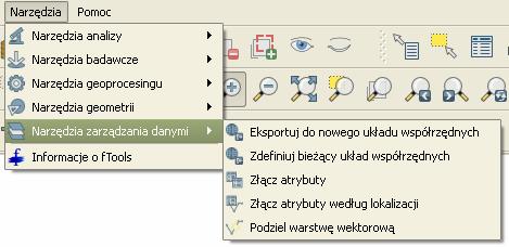 4.4.7 Połącz obiekty jednoczęściowe w wieloczęściowy (Singleparts to multipart) Łączy obiekty jednoczęściowe w wieloczęściowy opierając się na wspólnym ID. 4.4.8 Poligony na linie (Polygons to lines) Zamienia obiekty powierzchniowe na obiekty liniowe.