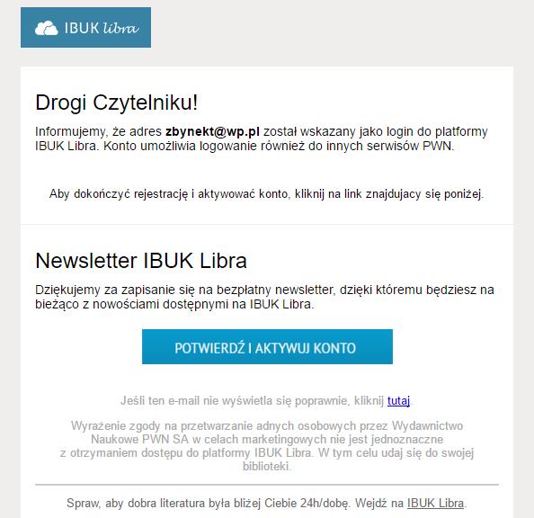 rejestracji konta Sprawdzamy zatem skrzynkę e-mail,