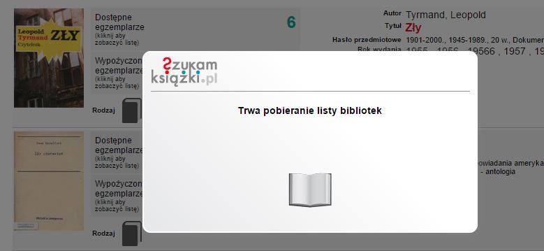 [7/29] Jak zamówić książkę w bibliotece Po kliknięciu przycisku Dostępne egzemplarze wyszukiwarka