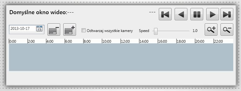 VENO Client 7-T,Server 7-4U - Instrukcja obsługi do wersji 1.2.34 7. ZARZĄDZANIE PANELAMI Odtwarzaj - element, który służy do zarządzania odtwarzaniem obrazów z kamer, zapisywanych na serwerze NMS.