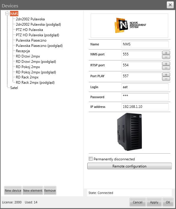 VENO Server 7-4U, Client 7-T-ver. 1.2.34 - User s manual 6. ADDING AND CONFIGURING DEVICES 6.