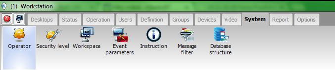 System tab, then Operator tab and click on New element icon. Enter the name, login and password for operator in the boxes below.