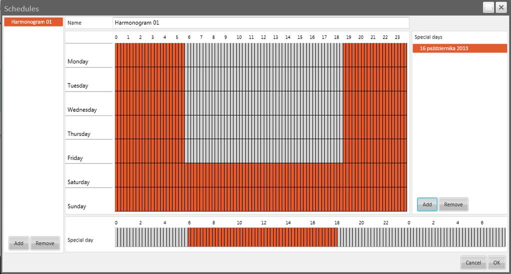 VENO Server 7-4U, Client 7-T- ver. 1.2.34 - User s manual 9. CREATING SCHEDULES 9.