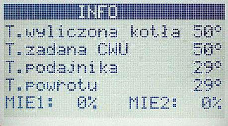 9. Sygnalizacja załączenia pompy CO2. Kiedy pompa jest wyłączona symbol nie jest wyświetlany. 10. Temperatura w obiegu 2 (mierzona czujnikiem CO2). 11. Temperatura zadana w obiegu 2. 12.