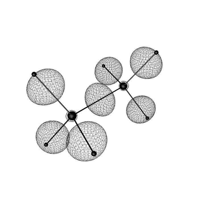 Wyniki obliczeń Rys. 5.15. Izopowierzchnia. =0 dla cząsteczki C 2 H 6 schemat I po lewej, schemat II po prawej Rys. 5.16. Mapa konturowa.