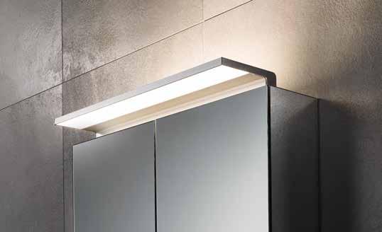 Ciesz się z nami z nowej szafki lustrzanej do łazienki z trzema nowoczesnymi oprawami LED oraz w pełni nowoczesnym, inteligentnym ściemniaczem obrotowym.