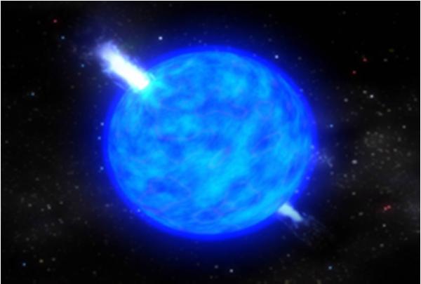 GRB gamma ray bursts Nagłe i niezwykle intensywne rozbłyski promieniowania gamma Trwają od milisekund do minut Moc promieniowania nawet 10 15 większa niż Słońca i 100 razy większa od typowej