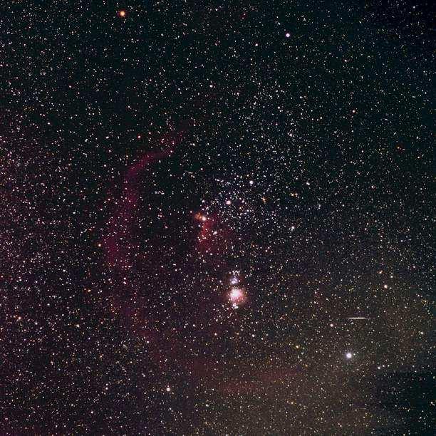 Orion w linii wodoru H-alfa widać