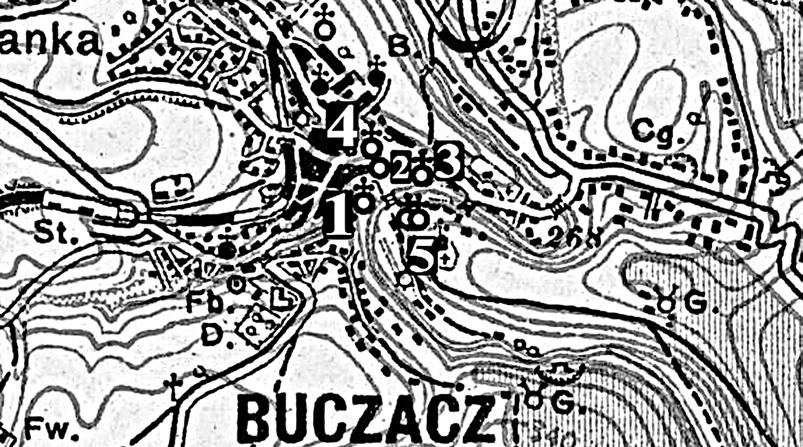 Melchior Jakubowski Buczacz Centrum miasta znajduje się w dolinie Strypy, na jej prawym (zachodnim) brzegu. Na wzniesieniu bezpośrednio ponad centrum wznoszą się ruiny zamku.