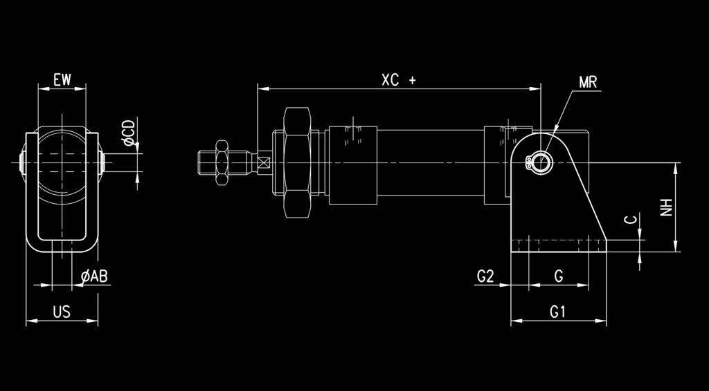 E Materiał: stal nierdzewna 304 W skład kompletu wchodzi: x kołnierz Model Ø W C ZF+ FB UR TF UF E-94-2-6 6 9 3 8 5,5 30 40 53