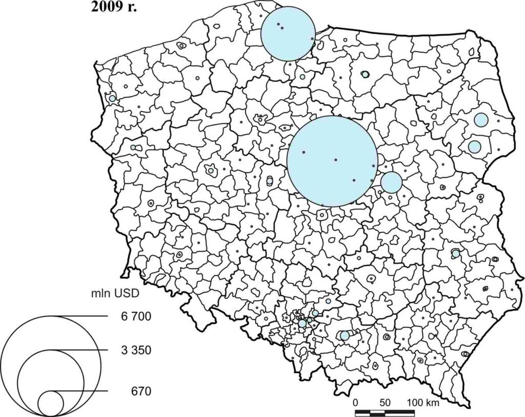 Import z Rosji, 2009 (mln USD) Źródło: Komornicki T., Zaucha J., Szejgiec B., Wiśniewski R.