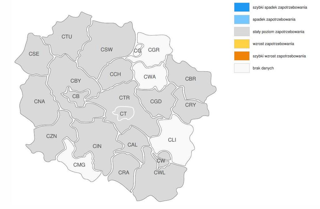 Raport z badania ofert pracy publikowanych w Internecie w województwie kujawsko-pomorskim w 2015 roku nie zawiera informacji dotyczących zawodu biofizyk 10. 4.