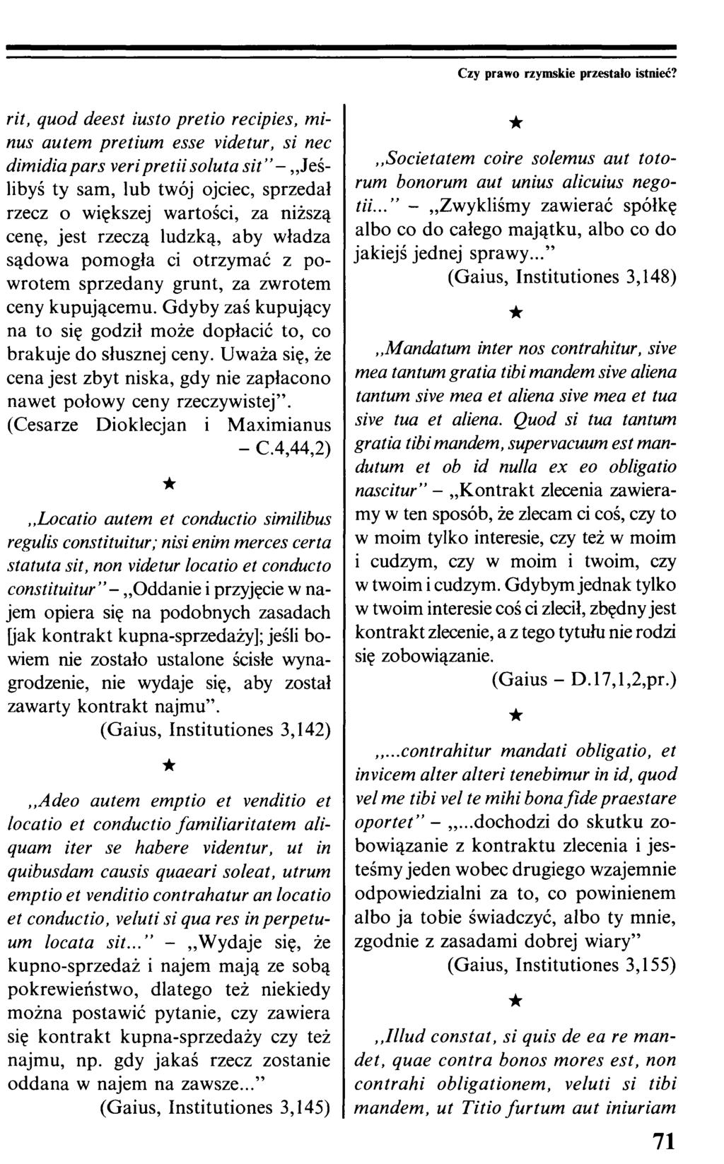 Czy prawo rzymskie przestało istnieć?