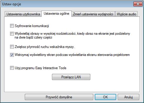 Ukrywnie ekrnu sterowni projekcją 40 Podczs wyświetlni ekrnu ze swojego komputer, możesz ukrywć ekrn sterowni projekcją przed innymi użytkownikmi.