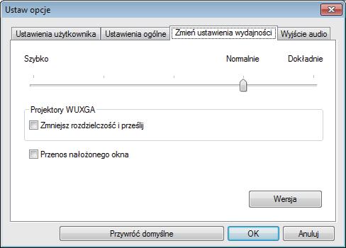 Ustw opcje 60 "Ustw opcje" str.58 "Zmin liczby wyświetlnych pneli" str.27 "Ukrywnie ekrnu sterowni projekcją" str.